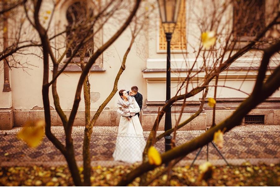 Свадебная фотосесия в Праге зимой